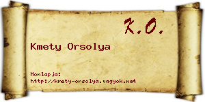Kmety Orsolya névjegykártya